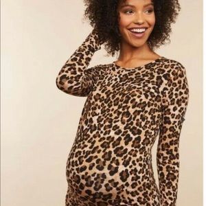 Motherhood Maternity Leopard Fitted Top